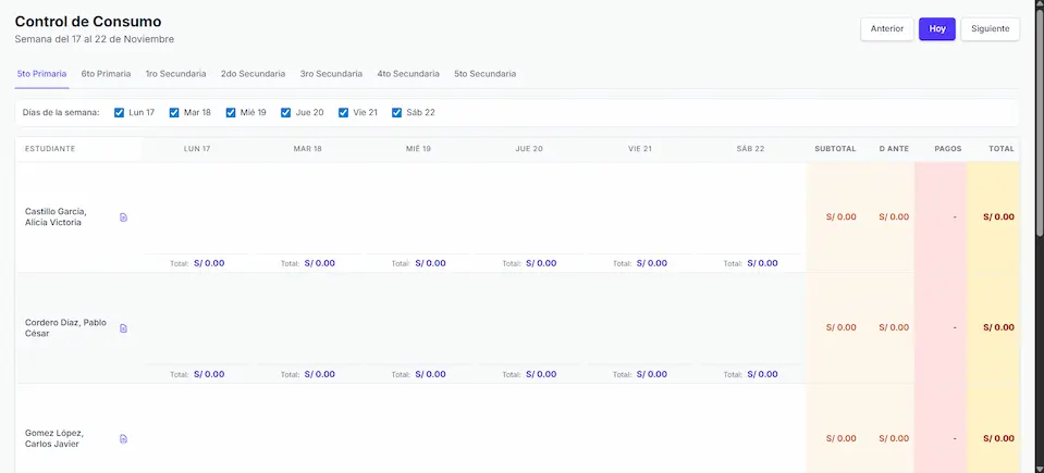 Preview de Kiosco — Sistema de Control de Consumo Escolar